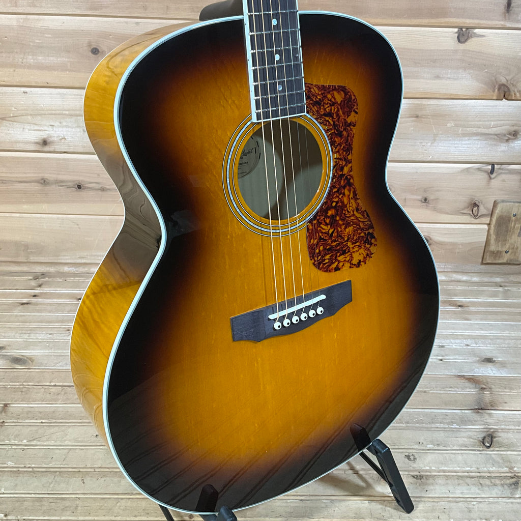 Guild F-250E Deluxe Acoustic Guitar - Antique Burst - Huber Breese