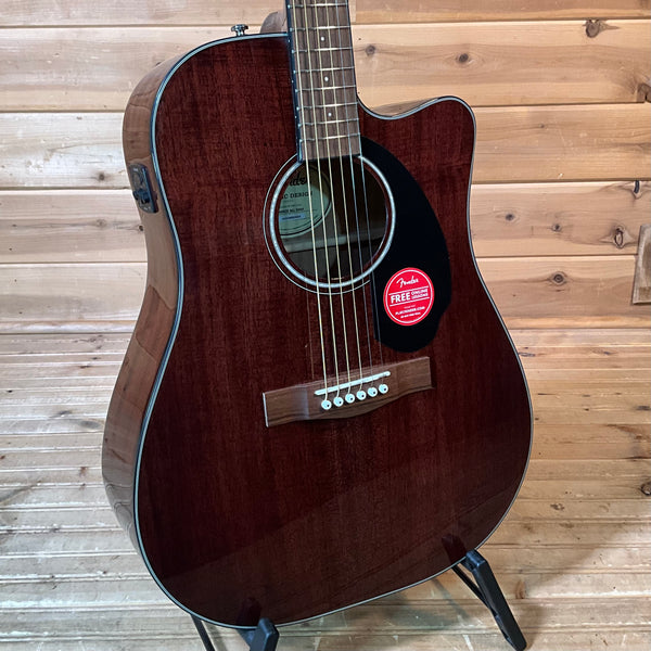 Fender CD-60SCE Dreadnought Acoustic Guitar - All Mahogany