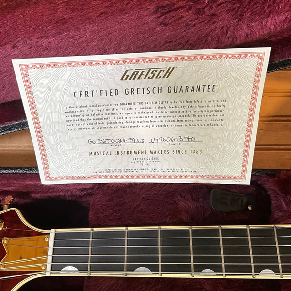 Gretsch G6136TGQM-59 Limited Edition Quilt Classic Falcon with Bigsby Electric Guitar - Forge Glow