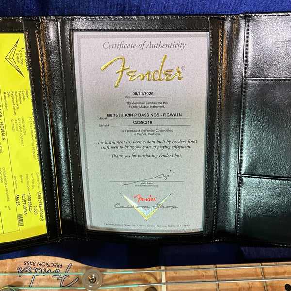 Fender Custom Shop 75th Anniversary Precision Electric Bass Guitar - Natural