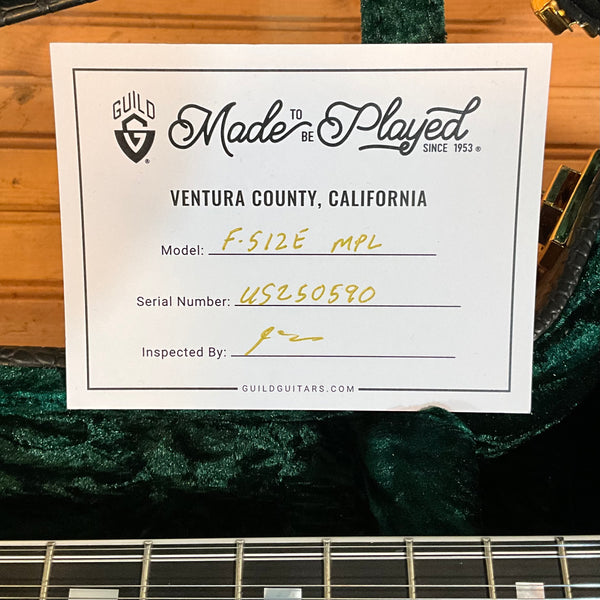 Guild F-512E Maple Acoustic Guitar - Antique Burst