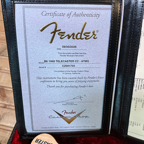 Fender Custom Shop 1968 Telecaster Closet Classic Electric Guitar - Aged Tomatillo Green