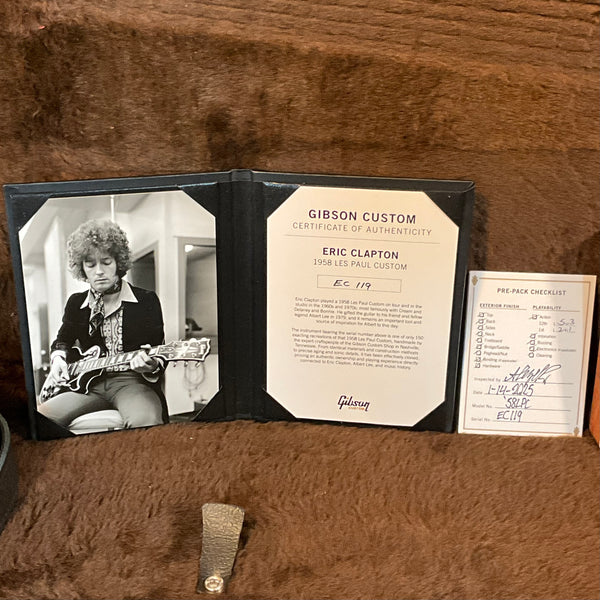 Gibson Custom 1958 Eric Clapton Les Paul Custom Electric Guitar - Ebony