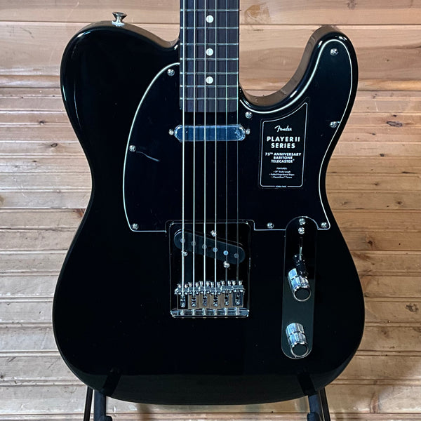 Fender 75th Anniversary Player II Baritone Telecaster Electric Guitar - Black