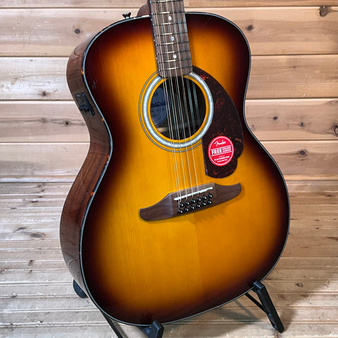 Fender California Deluxe Villager E 12-String Acoustic Guitar - Honey Sunburst
