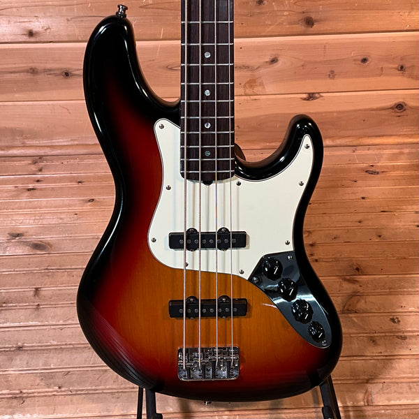 Fender American Deluxe Jazz Electric Bass Guitar USED - 3-Color Sunburst