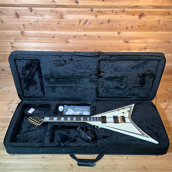 Jackson Legend Series Limited Edition Signature Randy Rhoads CD1 Electric Guitar - Vintage White with Black Pin Stripes