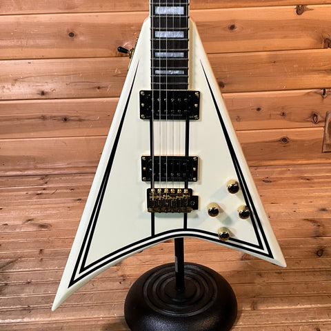 Jackson Legend Series Limited Edition Signature Randy Rhoads CD1 Electric Guitar - Vintage White with Black Pin Stripes