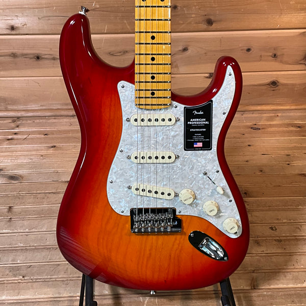Fender American Professional Stratocaster Electric Guitar - Aged Cherry Burst