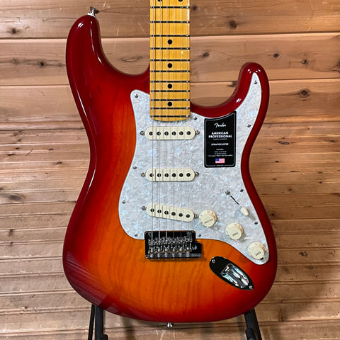 Fender American Professional Stratocaster Electric Guitar - Aged Cherry Burst