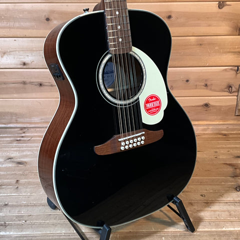 Fender California Deluxe Villager E 12-String Acoustic Guitar - Black