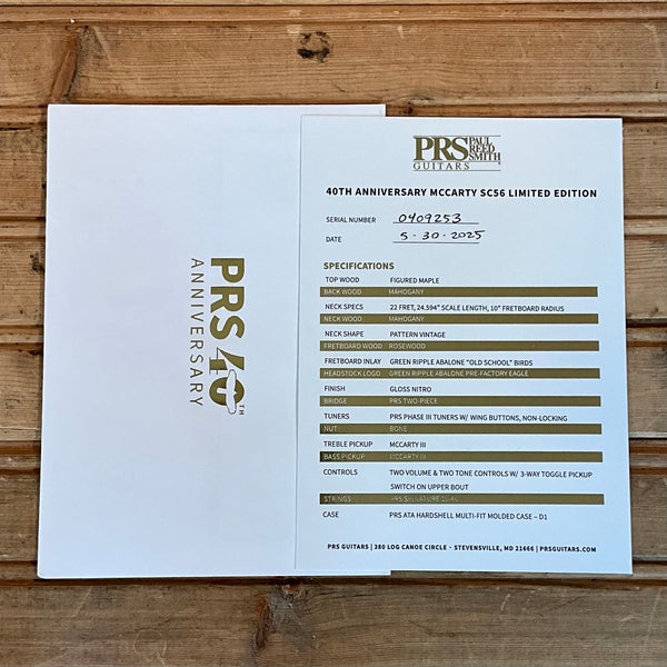 PRS 40th Anniversary McCarty SC56 Limited Edition Electric Guitar - Faded Blue Jean