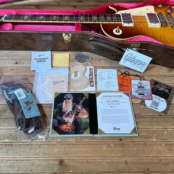 Gibson Custom Billy Gibbons "Pearly Gates" 1959 Les Paul Standard Collector's Edition w/Brazilian Rosewood, (PG11) Signed - Pearly Burst