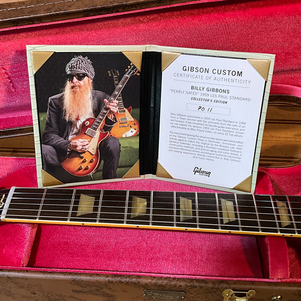 Gibson Custom Billy Gibbons "Pearly Gates" 1959 Les Paul Standard Collector's Edition w/Brazilian Rosewood, (PG11) Signed - Pearly Burst