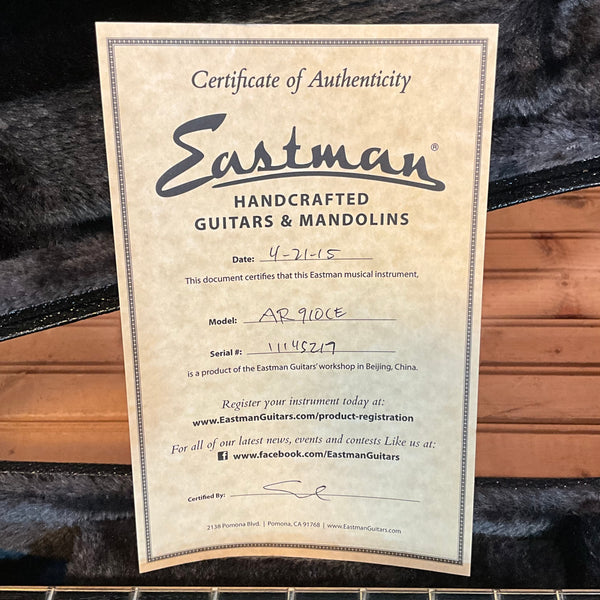 Eastman AR910CE Electic Guitar USED - Natural