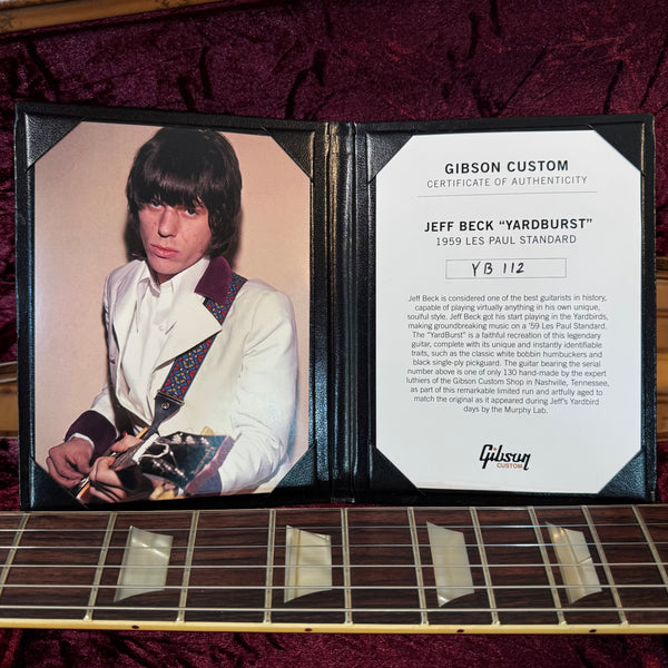 Gibson Custom Jeff Beck "Yardburst" 59 Les Paul Standard Electric Guitar - Dark Cherry Sunburst
