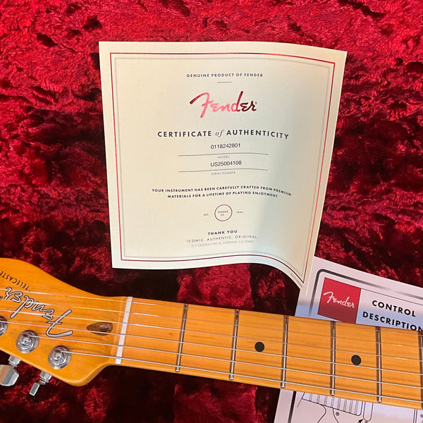 Fender American Ultra Luxe Vintage 50's Telecaster Electric Guitar - White Blonde