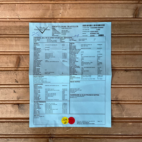 Fender Limited Edition 1954 HardTail Stratocaster Deluxe Closet Classic Electric Guitar - Super Faded Aged Shell Pink