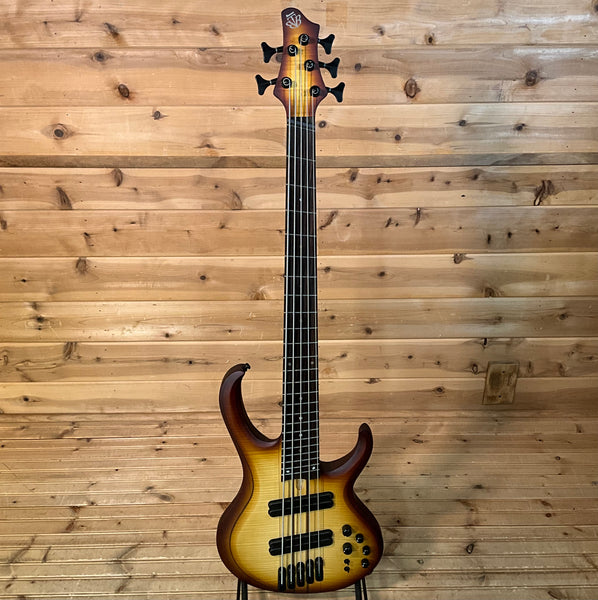 Ibanez BTB705LM 5-String Electric Bass - Natural Browned Burst Flat
