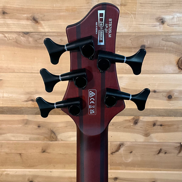 Ibanez BTB705LM 5-String Electric Bass - Natural Browned Burst Flat