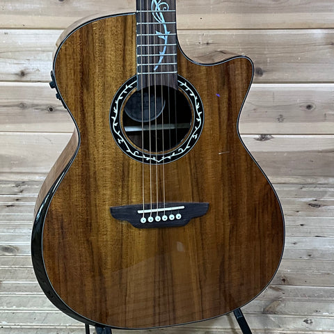 Luna Vineyard Koa Bevel Grand Auditorium Acoustic Electric Guitar - Natural