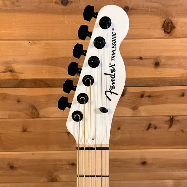 Fender Jack White Triplesonic Acoustasonic Telecaster Electric Guitar - Satin Arctic White with Black Top