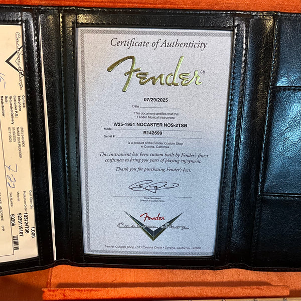 Fender Custom Shop 1951 Nocaster Electric Guitar USED - 2 Color Sunburst