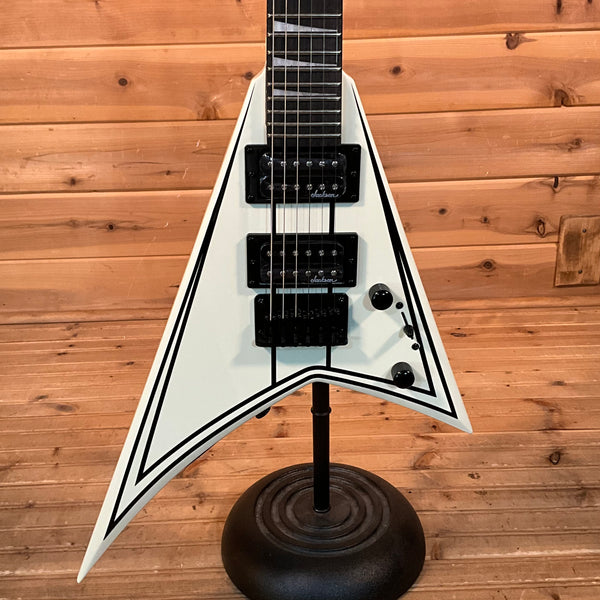 Jackson JS Series RR Minion JS1XM Electric Guitar - Snow White with Black Pin Stripes