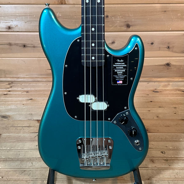 Fender American Professional Classic Mustang Electric Bass - Faded Sherwood Green Metallic
