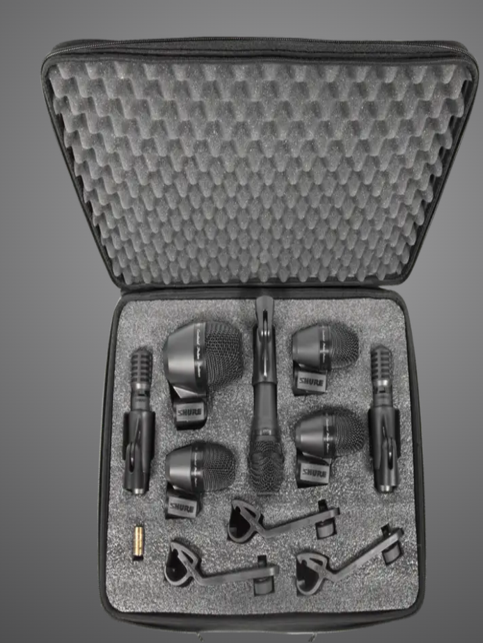 Shure PGADrumKit7 7-Piece Drum Microphone Kit - Huber Breese Music Shure PGADrumKit7 7-Piece Drum Microphone Kit - Huber Breese Music