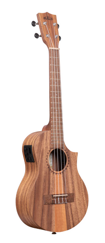 Kala KA-TK-T-CE Teak Tri-Top Tenor Ukulele With Cutaway and EQ - Natural