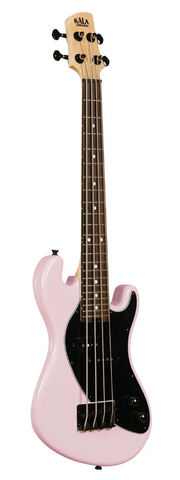 Kala Solid Body U-Bass 4-String Electric Bass Guitar - Pale Pink