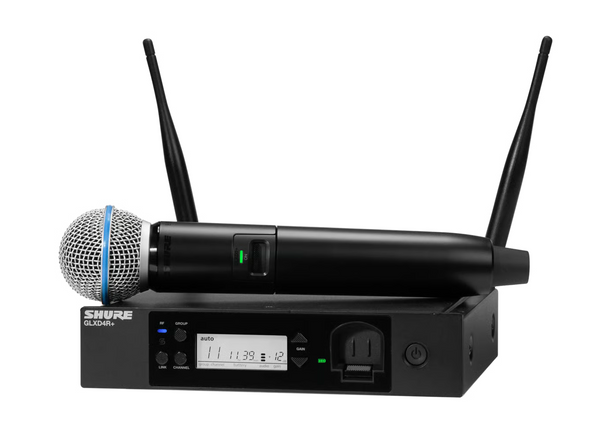 Shure GLXD24R+/B58 Digital Wireless Rack System with Beta 58A Microphone