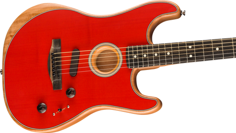 Fender American Acoustasonic Stratocaster Acoustic Electric Guitar - Dakota Red