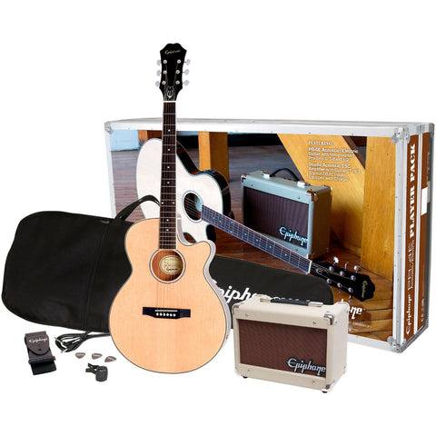 Epiphone PR-4E Acoustic Electric Player Pack with Amp - Natural