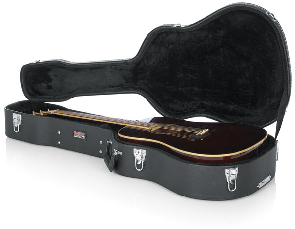 Gator Dreadnought Deluxe Guitar Wood Case -  Black