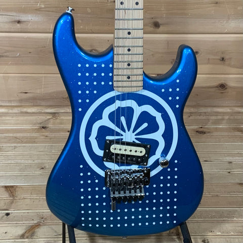 Kramer Baretta Custom Graphics “White Lotus” Electric Guitar - White Lotus Candy Blue