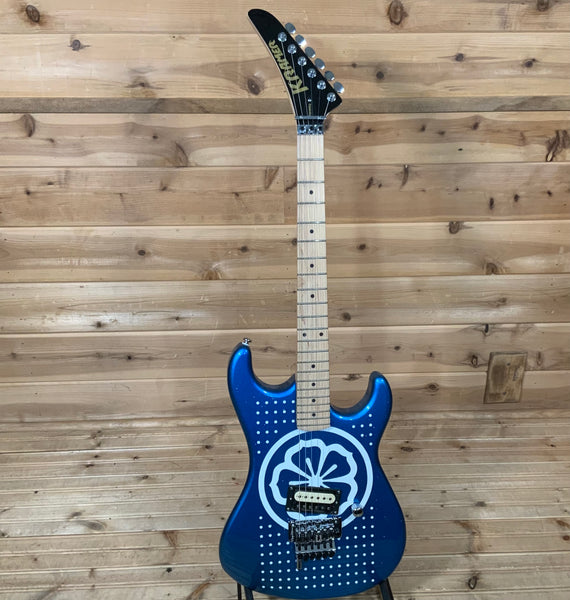 Kramer Baretta Custom Graphics “White Lotus” Electric Guitar - White Lotus Candy Blue