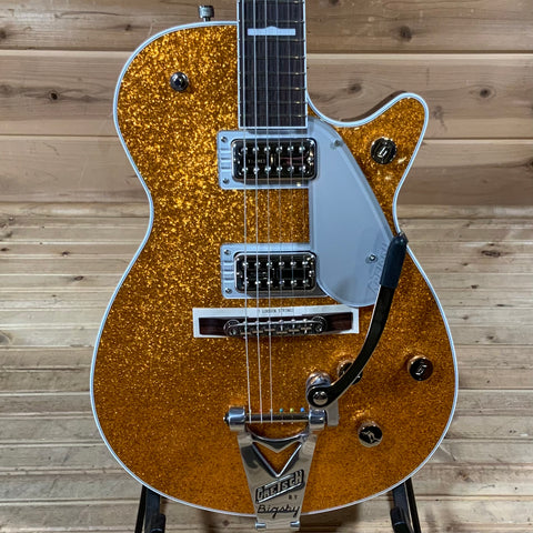 Gretsch G6129T-89 Vintage Select ‘89 Sparkle Jet W/ Bigsby Electric Guitar - Gold Sparkle