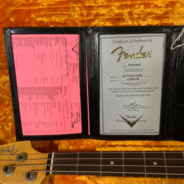 Fender Custom Shop 1962 Precision Heavy Relic Bass - 3 Tone Sunburst