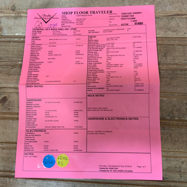 Fender Custom Shop 1962 Precision Heavy Relic Bass - 3 Tone Sunburst