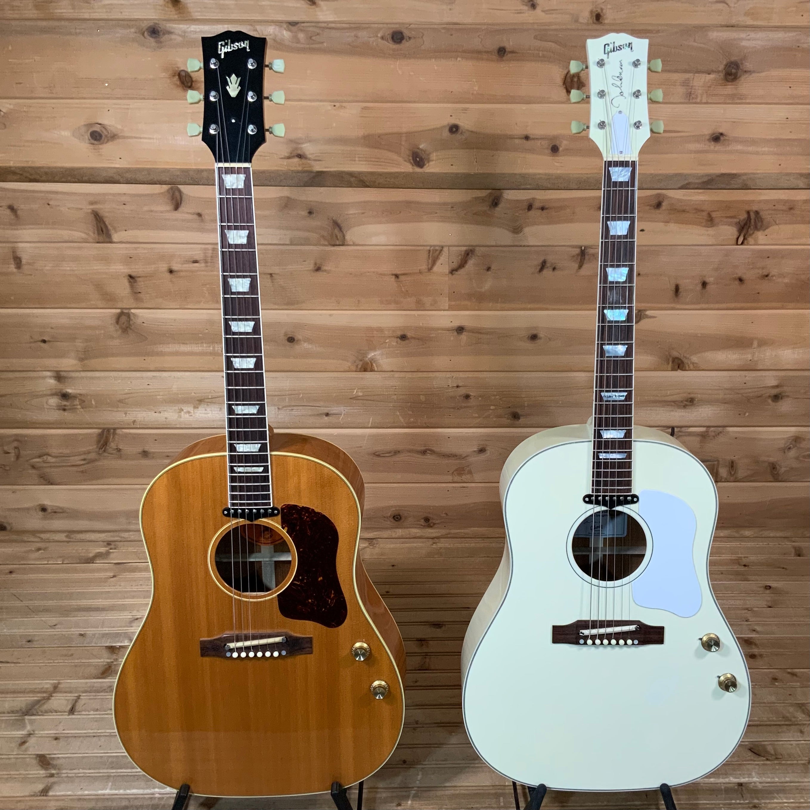 Gibson Custom Limited Edition John Lennon J 160E Peace 70th Anniversary J 160E Imagine Acoustic Guitars Sold as a Set Natural White