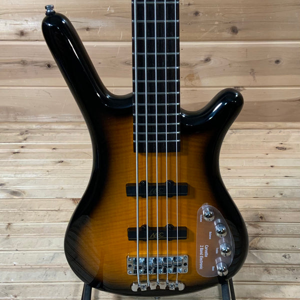 Warwick RockBass Corvette Classic 5-String Bass Guitar - Almond Sunburst Transparent High Polish
