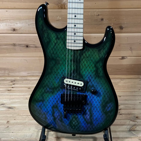Kramer Baretta Custom Graphics “Viper” Electric Guitar - Snakeskin Green Blue Fade