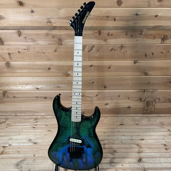 Kramer Baretta Custom Graphics “Viper” Electric Guitar - Snakeskin Green Blue Fade