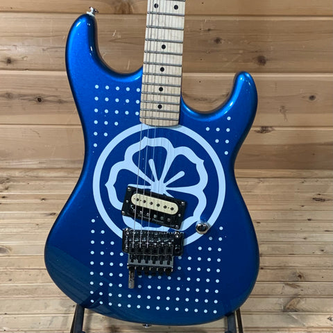 Kramer Baretta Custom Graphics “White Lotus” Electric Guitar - White Lotus Candy Blue