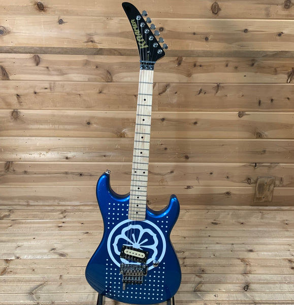 Kramer Baretta Custom Graphics “White Lotus” Electric Guitar - White Lotus Candy Blue