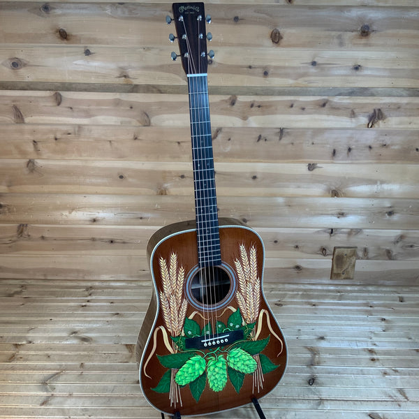 Martin D-Robert Goetzl 1 Hand Painted HD-28 Acoustic Guitar - Hops And Barley