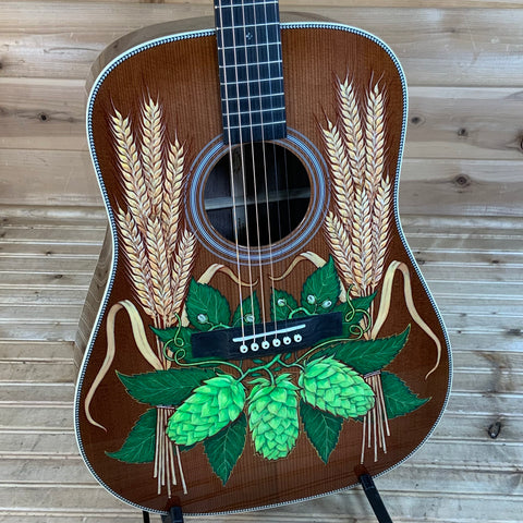Martin D-Robert Goetzl 1 Hand Painted HD-28 Acoustic Guitar - Hops And Barley