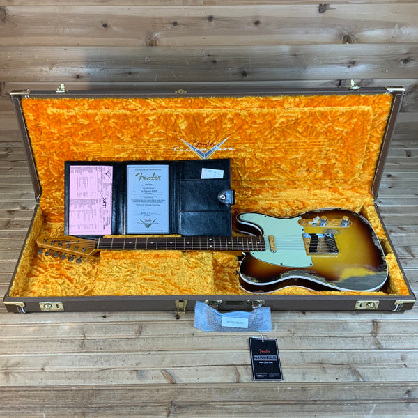 Fender Custom Shop 1960 Heavy Relic Telecaster Electric Guitar - Chocolate 3 Color Sunburst